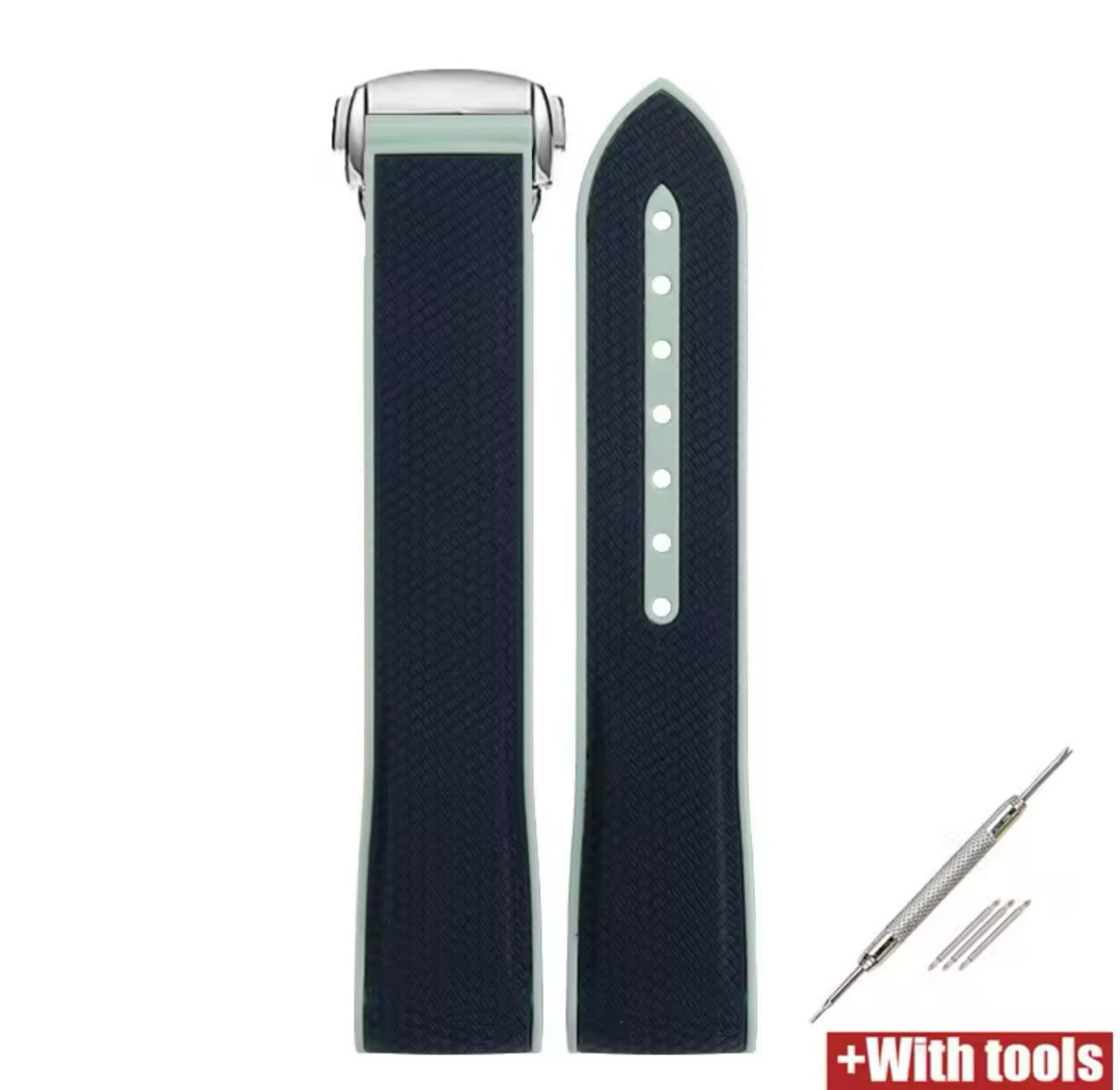 Nylon/Rubber 20mm Curved end strap for moonswatch etc