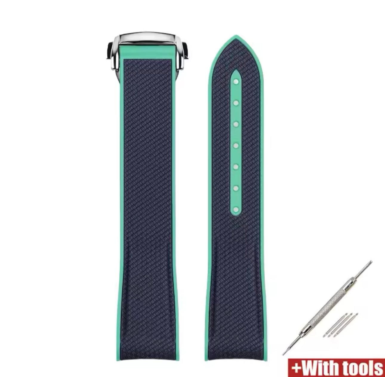 Nylon/Rubber 20mm Curved end strap for moonswatch etc